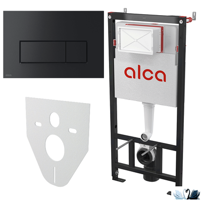 Инсталляция Alcadrain AM101/1120-4:1 RU M578-0001 SET 4v1 с черной клавишей смыва
