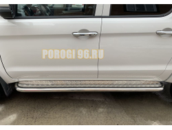 Пороги с накладным листом d53 для JAC T6