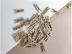 Прищепки декоративные 3см., упаковка 100 шт., натуральные