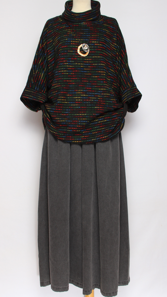 ДЖЕМПЕР БОХО "КИМОНО"  пёстрый джинс, сирень, электрик, трава, хаки, черный до р.50