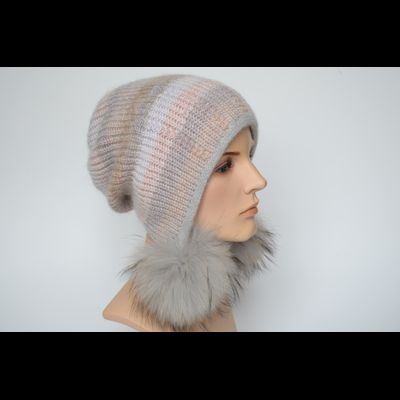 Шапка ушанка Vizio 1009 PP 66  с помпонами разноцветная