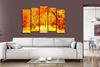 Модульная картина "Желтая осень"