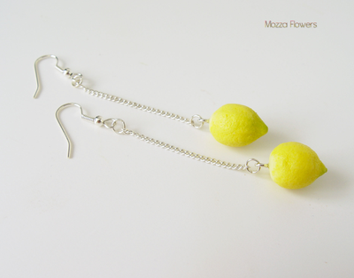 Серьги-цепочки "Лимончики".
