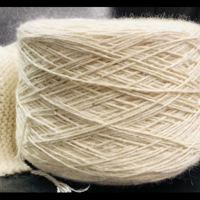 Millefili  100% WS кашемир MONGOLIAN с ниточкой мохера и ниткой вискозы с микропайетками  8*2/27 165 м в 100 гр. цв. молочный