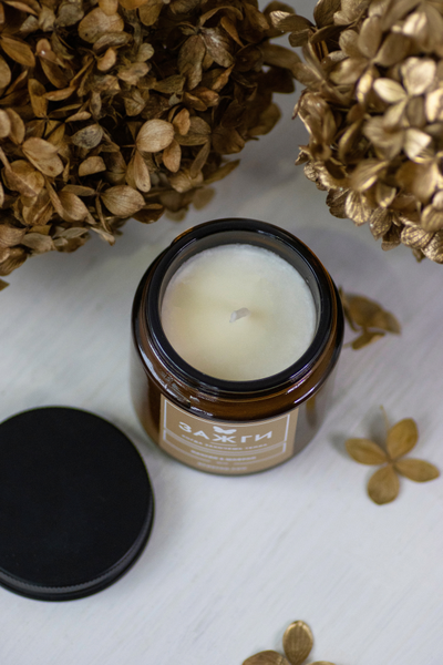 Аромасвеча "Пачули & Шафран" | Когда захочешь тепла | 90