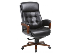 Кресло руководителя Бюрократ MEGA/BLACK черный кожа крестовина металл