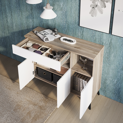 Комод Ева КМ-11 дуб смоки/белый (Мебелони)