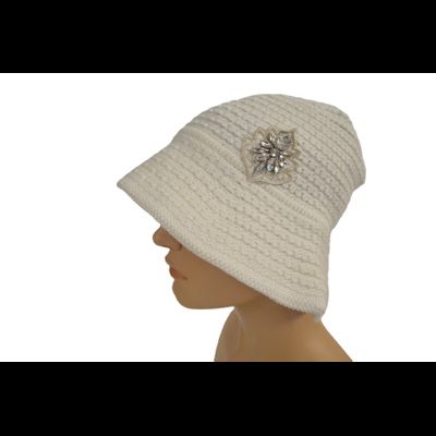 Шляпа Vizio 1537 FF белая стразы