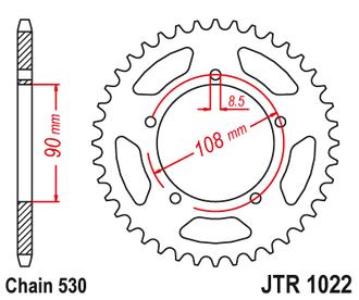Звезда ведомая JT JTR1022.47 (JTR1022-47) (R1022-47) для Cagiva Road