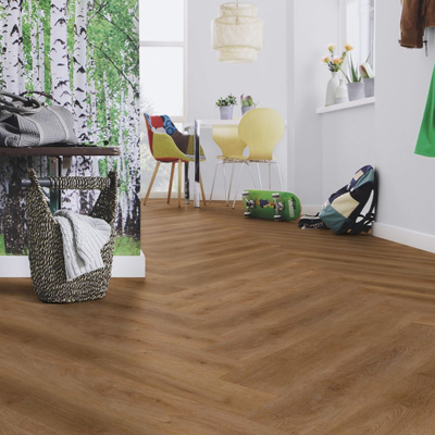 Виниловый пол Wineo 400 Wood XS Дуб коричневый сбалансированный DB285WXS Английская  Ёлка клеевой