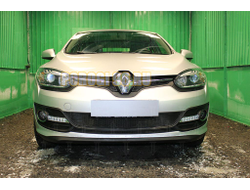 Защита радиатора Renault Megane III (рестайлинг 2) 2014- (2 части) black низ
