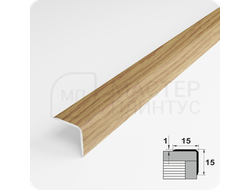 Алюминиевый отделочный уголок Лука УО 15х15мм. дуб универсальный