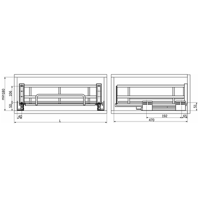DARK LINE Корзина выдвижная 60 с доводчиком, черный