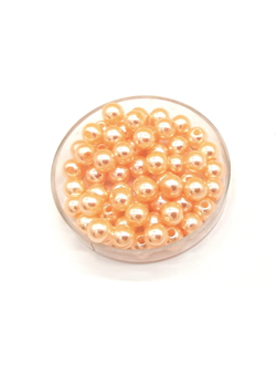 Бусины пластиковые под жемчуг 6 мм, цвет персиковый