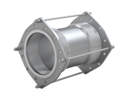 Сдвиговый сильфонный компенсатор со стяжными стержнями и приварными фланцами двойной сильфон