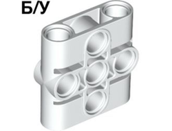 ! Б/У - Technic, Pin Connector Block, Liftarm 1 x 3 x 3, White (39793 / 6247424) - Б/У