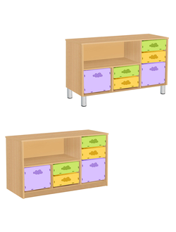 ТУМБА КОМБИНИРОВАННАЯ СИСТЕМА ХРАНЕНИЯ К/124 ПВХ