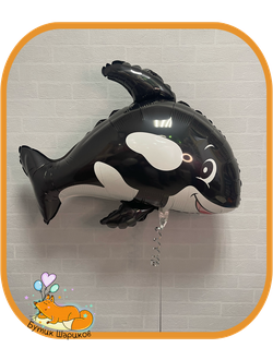 Воздушный шар с гелием кит голубой