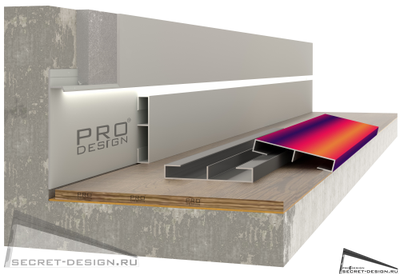 плинтус скрытого монтажа pro design от производителя на secret-design.ru