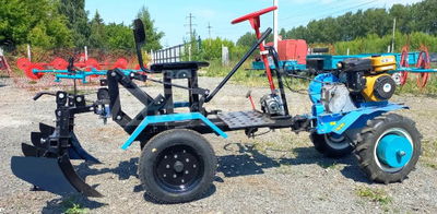 Адаптер ЗАДНИЙ с рулем АР-1 для МБ универсальный (4.00-10) (колея-600,70кг,Д-1200,В-1100,Ш-780) /Чеб