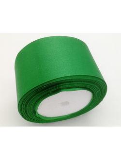 Лента атласная 50 мм, цвет зеленый натуральный арт. 19