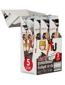 Палочки бисквитные Мини ТОППО с ванильной начинкой, Lotte 11гр