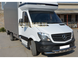 Защита переднего бампера двойная с перемычками d76/60 для Mercedes-Benz Sprinter (2012-2017)