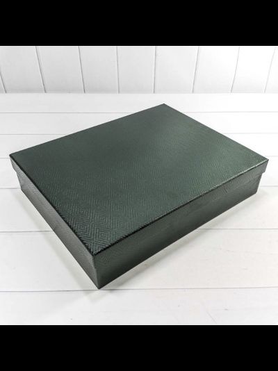 Коробка подарочная прямоуг. (тем. зеленая), 34*24,5*6,5см