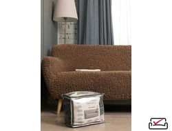 Чехол на 4хм диван Микрофибра Капучино. Защита для мягкой мебели от животных.