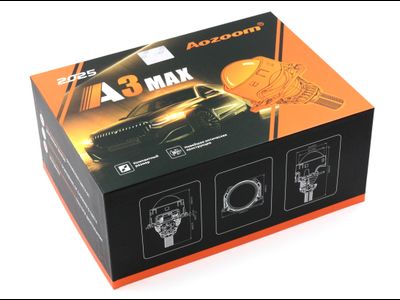 Билед модули Aozoom A3 Max 2025 2.5 дюйма, 5500К, 12V, 49W/57W, крепление 3R и съемное гаечное (комплект, 2шт)