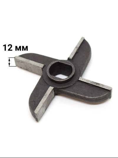 Нож двухсторонний крестовой с буртом для мясорубки МИМ 600, МИМ 600М