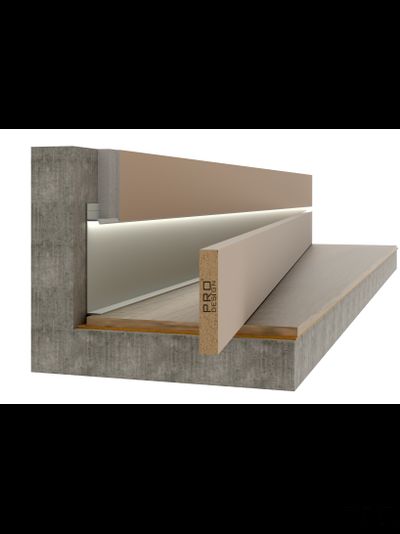 Плинтус "ВСТАВКА" скрытого монтажа Universal встраиваемый в стену шпон Американского ореха