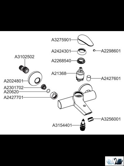 Набор смесителей 3 в 1 для ванной VitrA Dynamic S A49152EXP, душевая штанга