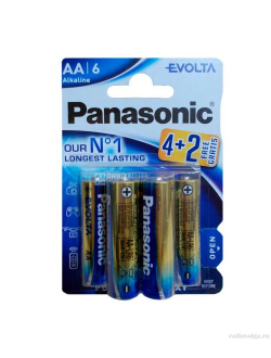 Пальчиковая алкалиновая батарейка Panasonic AA 1.5V Evolta Alkaline Battery [ по 6 шт ]