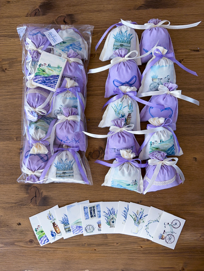 Набор ароматических лавандовых саше «Прованс» 10шт + мини открытки 10шт.