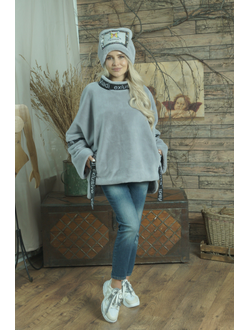 Меховая куртка цвет серо-голубой модель 104