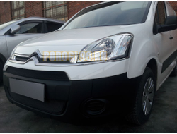 Защита радиатора Citroen Berlingo 2013- рестайлинг (2 части) black