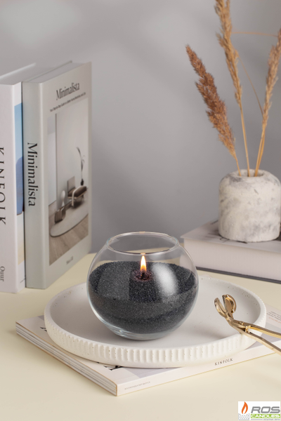 Насыпная свеча "Шар" 12*10 см, цвет "Чёрный"