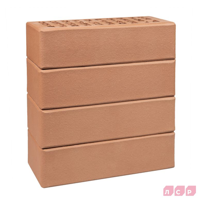 Облицовочный керамический кирпич ЛСР М150, 250х120х65 мм, светло-коричневый Гладкий