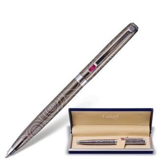 Ручка подарочная шариковая GALANT "Kawasaki", корпус серебристый с гравировкой, хромированные детали, пишущий узел 0,7 мм, синяя, 141361