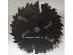 Пила дисковая 450х50х18z+18+6 (3,0/4,6) Woodtec с твердосплавными напайками и подрезными ножами, от