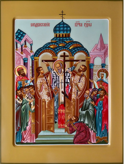 Воздвижение Креста Господня. Рукописная икона.