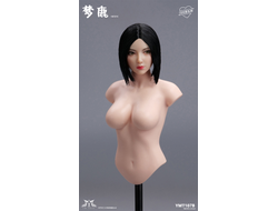 Женская голова (скульпт) с черными волосами и подвижными глазами - 1/6 scale Female Head Sculpt with Movable Eyes (YMT107B) - YMTOYS