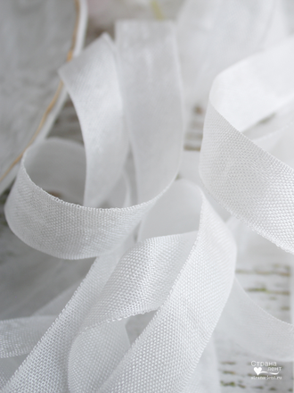 Шебби-лента белая гладкая для самостоятельного окрашивания в нужные цвета