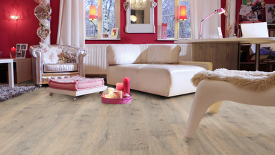 Биополы Wineo PURLINE 1000 wood Valley Oak Mud PL042R фото в интерьере