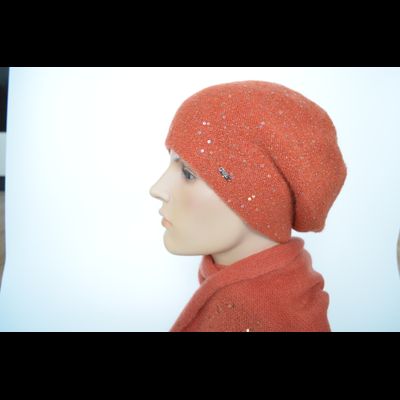 Vizio берет и шарф Италия 1350 терракотового цвета vizionshop