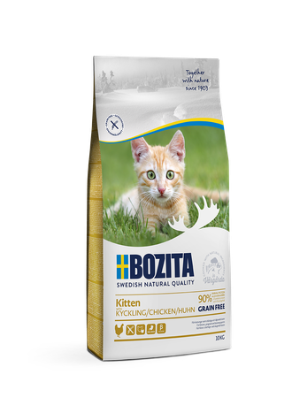 Bozita Kitten GRAIN FREE Chicken 34/20 БЕЗЗЕРНОВОЕ сухое питание для котят и молодых кошек, беременных и кормящих кошек С МЯСОМ КУРИЦЫ (100 г., на развес)