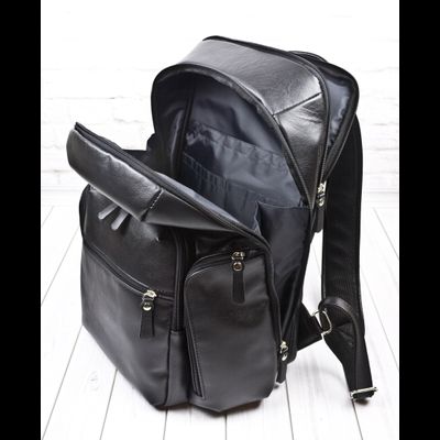 Кожаный рюкзак Bertario black (арт. 3102-01)