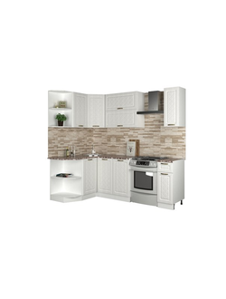 Кухня "Агава" 1,4х1,7м угловая МДФ ( лиственница светлая)