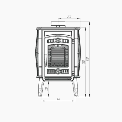 Печь-Камин отопительно варочная Маэстро до 250 м3